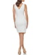 Платье белое с асимметричным низом и V-образным вырезом | 6804605 | фото 4