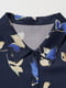 Пижама синяя в цветочный принт: рубашка и брюки | 6804658 | фото 3