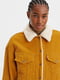 Вельветовая желтая куртка-рубашка | 6804845 | фото 4