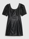 Коротка чорна сукня з об'ємними рукавами на плечах | 6804963 | фото 6