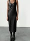 Черное платье-миди из экокожи облегающего прямого силуэта | 6729805 | фото 16