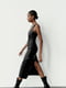 Чорна сукня-міді з екошкіри прямого силуету, що облягає. | 6729805 | фото 17