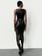 Черное платье-миди из экокожи облегающего прямого силуэта | 6729805 | фото 18