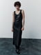 Черное платье-миди из экокожи облегающего прямого силуэта | 6729805 | фото 19