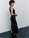 Черное платье-миди из экокожи облегающего прямого силуэта | 6729805 | фото 21