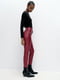 Еластичні облягаючі червоні штани з екошкіри | 6759906 | фото 12