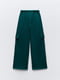Хлопковые штаны прямого кроя зеленые | 6775807 | фото 6