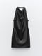 Короткое черное платье с воротником-хомутом и драпированным вырезом | 6804288 | фото 12