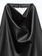 Короткое черное платье с воротником-хомутом и драпированным вырезом | 6804288 | фото 15