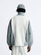 Куртка голубая из искусственного меха с контрастными вставками из плащевой ткани | 6804316 | фото 5