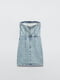 Коротка синя сукня з відкритими плечима | 6804321 | фото 6