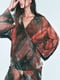 Костюм коричневый в принт: кимоно и брюки | 6804346 | фото 3