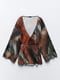 Костюм коричневый в принт: кимоно и брюки | 6804346 | фото 6
