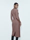 Сукня коричнева з V-подібним вирізом | 6804347 | фото 2