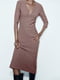 Сукня коричнева з V-подібним вирізом | 6804347 | фото 5