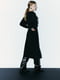 Сукня міді чорна з круглим вирізом та довгими рукавами | 6804363 | фото 3