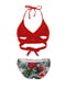 Раздельный красно-белый купальник с цветочным принтом | 6807659 | фото 4