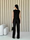 Чорний льняний костюм: укорочений жилет та штани-палаццо | 6807693 | фото 5