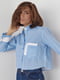 Укорочена блакитна сорочка в смужку із двома кишенями | 6805097 | фото 6
