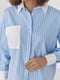 Бавовняна блакитна сорочка в смужку | 6805099 | фото 4