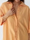 Довга помаранчева сорочка з напівкруглим низом | 6805115 | фото 4