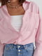 Рожева сорочка в смужку з подовженою спинкою | 6805133 | фото 2