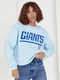Теплий блакитний світшот з написом Giants | 6805333 | фото 4