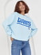 Теплий блакитний світшот з написом Giants | 6805333 | фото 6