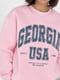 рожевий світшот оверсайз з написом Georgia USA | 6805359 | фото 3
