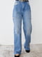 Сині джинси з декоративними розрізами на стегнах | 6805576 | фото 6