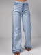 Блакитні джинси з лампасами та накладними кишенями | 6805589 | фото 7