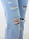 Рвані джинси блакитного кольору з високою талією | 6805600 | фото 4