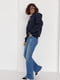 Сині джинси-кльош з круглою кокеткою позаду | 6805601 | фото 6