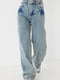 Блакитні джинси-варенки із защипами | 6805611 | фото 7