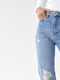 Сині рвані джинси-мом з високою талією | 6805612 | фото 3