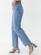 Блакитні укорочені джинси з фігурною кокеткою на гудзиках | 6805626 | фото 5