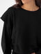 Чорний костюм: світшот із декоративними складками на плечах та джогери | 6805693 | фото 6