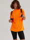 Чорно-помаранчевий костюм: футболка, велосипедки та портупея | 6805703 | фото 2
