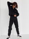 Чорний костюм з начосом: світшот з блискавкою на комірі та джогери | 6805734 | фото 6