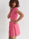 Трикотажний рожевий комплект: укорочена футболка та шорти | 6805746 | фото 3