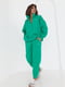 Зелений костюм на флісі: світшот на короткій блискавці та джогери | 6805752 | фото 3