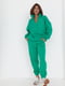 Зелений костюм на флісі: світшот на короткій блискавці та джогери | 6805752 | фото 5