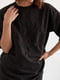 Трикотажний чорний костюм: шорти та футболка з вишивкою | 6805763 | фото 3