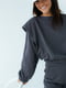 Темно-сірий костюм: світшот із декоративними складками на плечах та джогери | 6805775 | фото 4