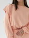Персиковий костюм: світшот із декоративними складками на плечах та джогери | 6805783 | фото 4
