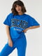 Синій костюм: футболка з принтом Chicago та джогери | 6805785 | фото 3