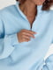 Блакитний костюм з начосом: світшот з блискавкою на комірі та джогери | 6805858 | фото 2