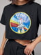 Укорочена чорна футболка з принтом Nasa | 6806068 | фото 4