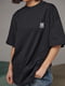 Чорна бавовняна футболка з вишитим написом Ami Paris | 6806077 | фото 9