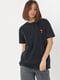 Чорна трикотажна футболка з лаконічною вишивкою | 6806093 | фото 6